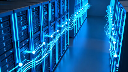 Fototapeta premium blue abstract tech background