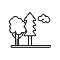 Tree Line Art Vector Symbol