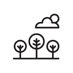 Tree Line Art Vector Symbol