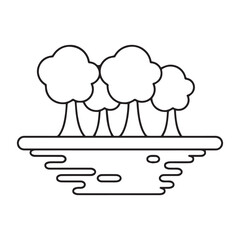 Tree Line Art Vector Symbol
