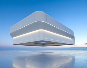 Modern structure building with blue sky on the sea