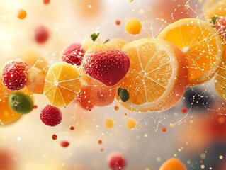 A Burst of Citrus and Berries Floating in a Network of Energy Particles