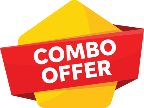 A vibrant red and yellow combo offer banner with bold white uppercase text for sales and promotions.