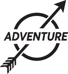 Adventure logo with crossed arrows and circle design