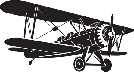 Vintage Biplane Illustration with Propeller and Wings © PALI KHATUN 