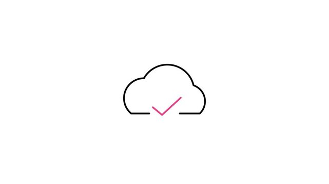 Cloud Success Icon Animation | Cloud Computing Achievement, Successful Upload Symbol , Animated Cloud Success Check Mark | Cloud Computing Approval Icon , Cloud Success Animation | Verified Cloud Stor