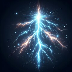 Realistic Colorful Electric Storm Illustration with Vibrant Lightning,Generative AI