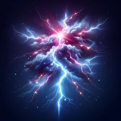 Realistic Multicolor Thunderstorm Flash and Dynamic Electric Strikes,Generative AI