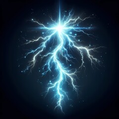 Realistic Colorful Lightning Bolt Effect with Electric Energy,Generative AI