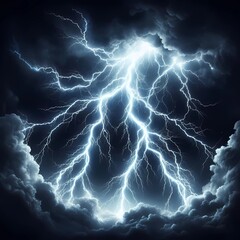 Realistic Colorful Lightning Bolt Effect with Electric Energy,Generative AI