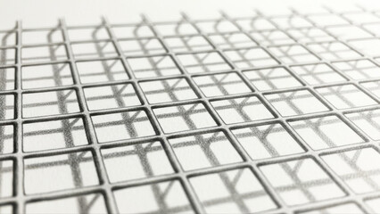 Metal sink grid with geometric pattern isolated on white background, emphasizing modern design and clean lines in soft lighting