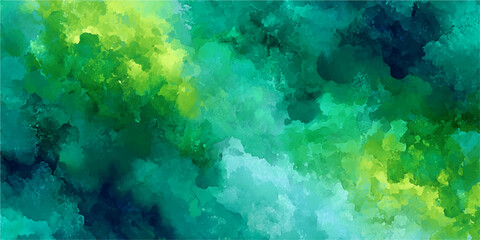Vibrant abstract pattern of green and yellow blending in a flowing, cloudy texture