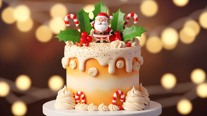 christmas cake with candles
