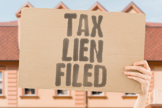 "Tax Lien Filed" Government claims unpaid dues. TAX. LIEN. FILED. GOVERNMENT. UNPAID.