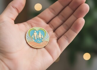 Green business concept of hands holding coin and earth globe