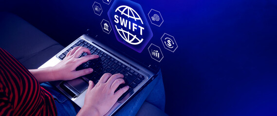 SWIFT. Society for Worldwide Interbank Financial Telecommunications, online payment and financial...