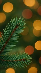 Festive evergreen branch glow