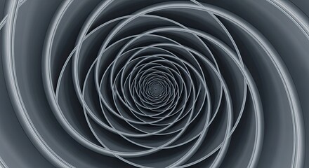 Mysterious Spiral Tunnel Abstract Background With Concentric Circles and Depth in Gray