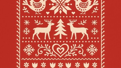 Festive Nordic-inspired holiday desktop wallpaper