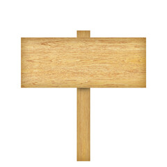 Wooden sign isolated on white background