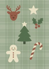 Fototapeta premium Festive holiday pattern wallpaper
