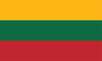 Nationall flag of Lithuania. Vector illustration
