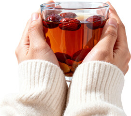 두손으로감싼따뜻한생강대추차한잔