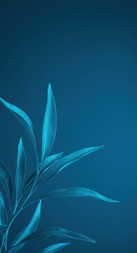Elegante fondo floral azul vibrante con textura de acuarela suave y hojas ornamentales, perfecto para invitaciones y dise&ntilde;o digital, verano, agua, textura