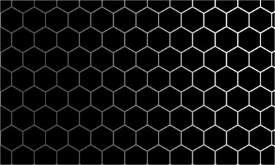 Abstract Neon Hexagon Grid Background with Blue and Red Gradient Light Effects for Technology and Gaming Design