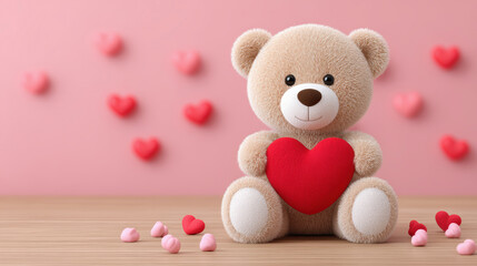 Luxurious valentine invitation to flourish romance married anniversary celebration pink and red teddy bear environment