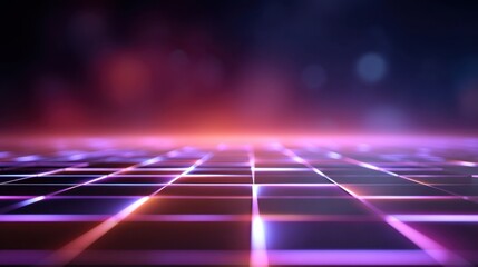 Abstract digital grid background with vibrant neon colors and glowing lines for modern technology and futuristic design concepts