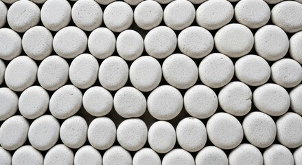 Seamless Pattern of Round White Pebbles Stone Texture Background Minimalist Design