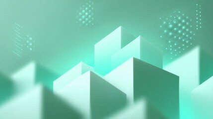 Fototapeta premium Abstract geometric shapes with soft pastel colors in a modern design for creative backgrounds, digital art, or technology-themed projects