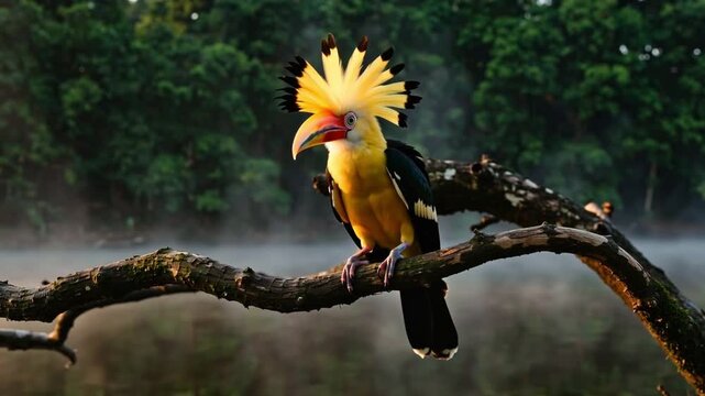 video  yellow billed hornbill