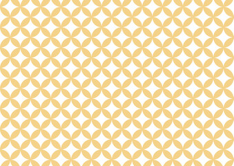 黄色の七宝模様の背景素材　七宝柄　和柄