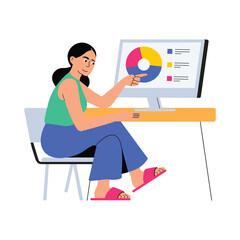 Pie Chart Vector Flat Illustration EPS 10 File