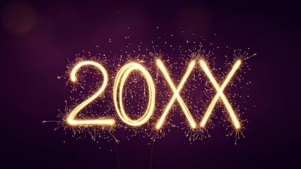 Sparkling 20XX New Year Celebration with Golden Glitter.