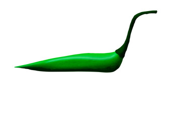 green pepper isolated on white background