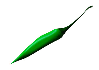 green pepper on white background