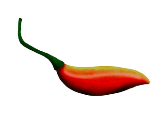 red hot chili pepper on white background