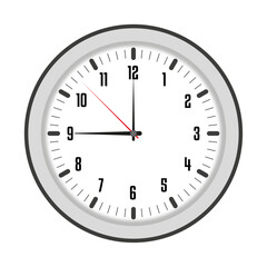 Modern round wall clock Vector illustration