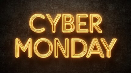 Cyber monday text in gold with transparent background for holiday promotions