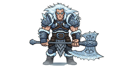 Obraz premium Mighty Barbarian Warrior with Axe.
