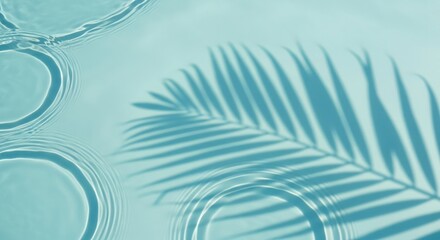Abstract Water Ripples with Palm Leaf Shadow &mdash; calming tropical texture background