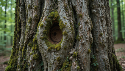 Exploring tree growth patterns in dense forests close-up photography of nature's resilience