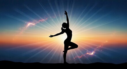Woman Doing Yoga Tree Pose Silhouette Starry Night Sky.jpg
