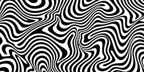 Black and White Optical Illusion Pattern with Swirling Lines Keywords: optical illusion, pattern, black and white, swirling lines, wavy lines
