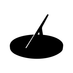 A simple silhouette of a sundial isolated on a white background illustration