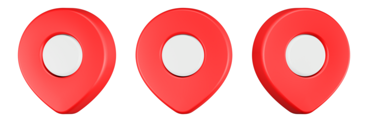 pin location 3d rendering icon red 