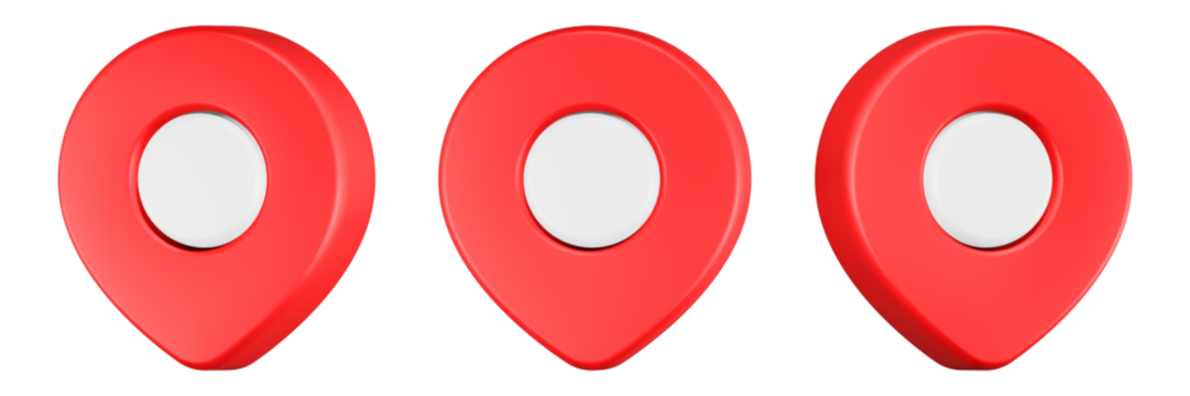 pin location 3d rendering icon red - Powered by Adobe